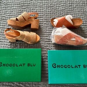 Two pairs Chocolate Blu sandals